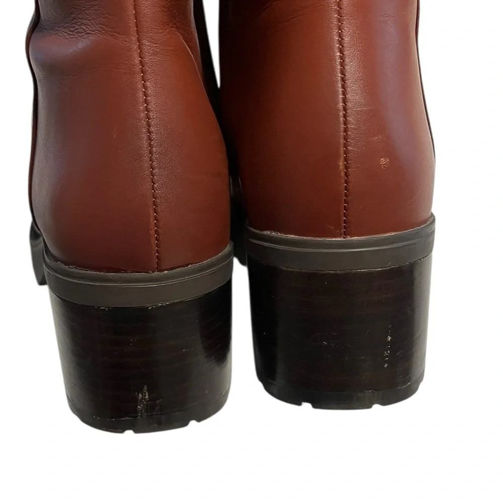 Coach Chrissy Lug Sole Booties Ankle Boots Red Mocha Size 7 - Picture 12 of 12